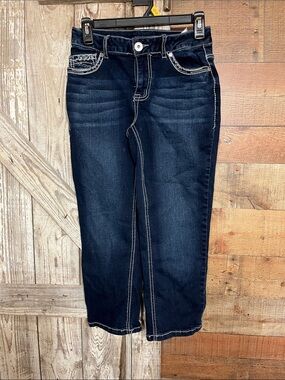 Maurices Dark Indigo Cropped Straight Jeans